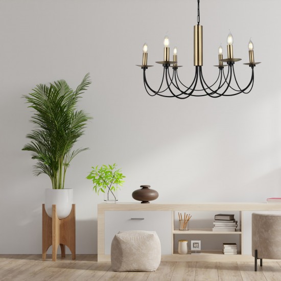 Dofa Altılı Eskitme & Siyah Renkli Modern Sarkıt Avize 1469-73-06 Dofa Altılı Eskitme & Siyah Renkli Modern Sarkıt Avize 1469-73-06