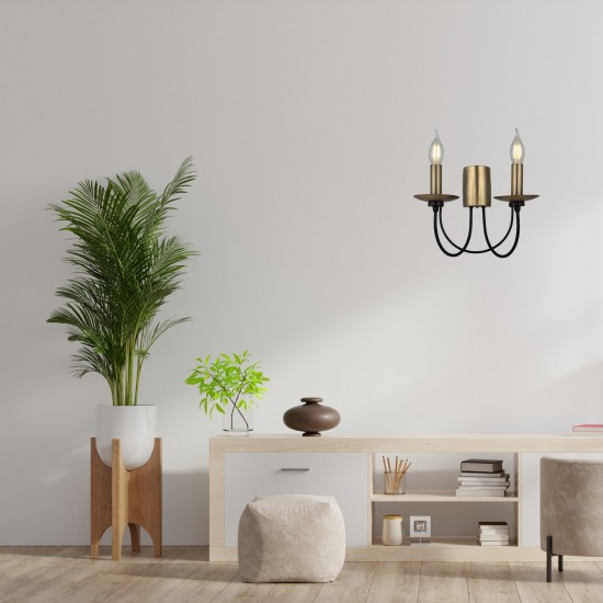 Dofa İkili Eskitme & Siyah Renkli Modern Aplik 1469-73-29 Dofa İkili Eskitme & Siyah Renkli Modern Aplik 1469-73-29