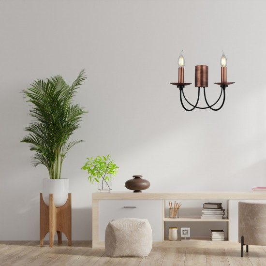 Dofa İkili Bakır & Siyah Renkli Modern Aplik 1469-74-29 Dofa İkili Bakır & Siyah Renkli Modern Aplik 1469-74-29