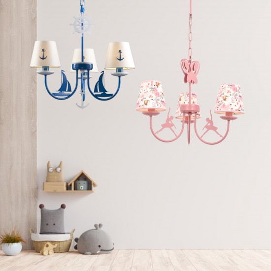 Avonni AV-1416-BALLERINA Pembe Boyalı Çocuk Odası Avizesi Avonni AV-1416-BALLERINA Pembe Boyalı Çocuk Odası Avizesi