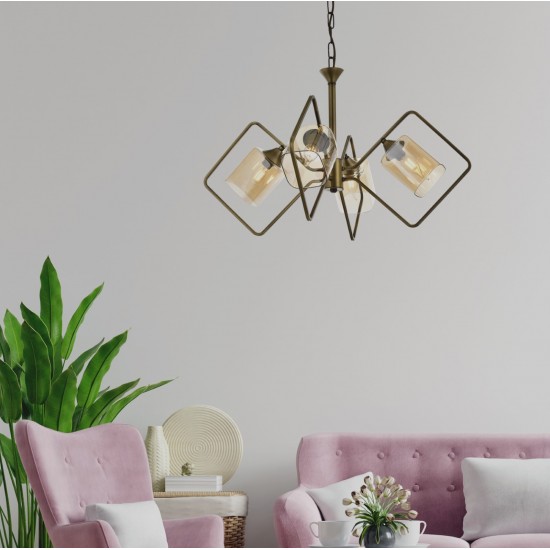 Avonni AV-60103-4E Eskitme Kaplama Modern Avize E14 Metal Cam 55cm Avonni AV-60103-4E Eskitme Kaplama Modern Avize E14 Metal Cam 55cm
