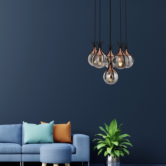 Avonni AV-1766-6T-BSY Siyah Boyalı Modern Avize Avonni AV-1766-6T-BSY Siyah Boyalı Modern Avize