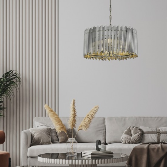 Avonni AV-60056-K50 Krom Kaplama Modern Avize E14 Metal 50cm Avonni AV-60056-K50 Krom Kaplama Modern Avize E14 Metal 50cm