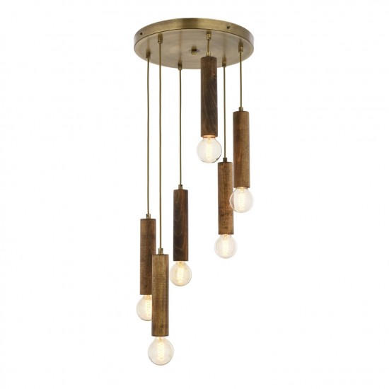Avonni AV-1651-6ET Eskitme Kaplama Modern Avize E27 Ahşap 40cm Avonni AV-1651-6ET Eskitme Kaplama Modern Avize E27 Ahşap 40cm