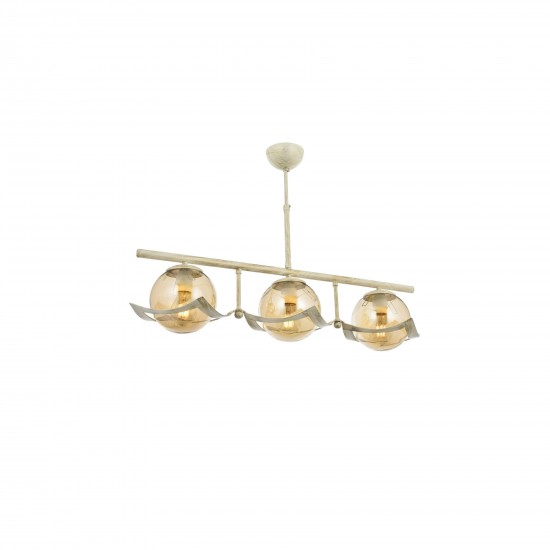 Avonni AV-4117-3BY Beyaz Boyalı Modern Avize E27 Metal Cam 75x25cm Avonni AV-4117-3BY Beyaz Boyalı Modern Avize E27 Metal Cam 75x25cm