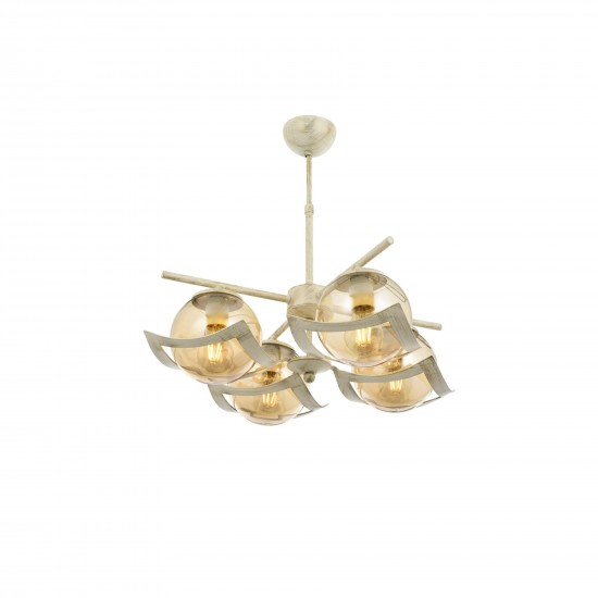 Avonni AV-4117-4B Beyaz Boyalı Modern Avize E27 Metal Cam 52cm Avonni AV-4117-4B Beyaz Boyalı Modern Avize E27 Metal Cam 52cm