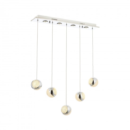 Avonni AV-5264-5KY Krom Kaplama Modern Avize LED Metal Cam 90x15cm Avonni AV-5264-5KY Krom Kaplama Modern Avize LED Metal Cam 90x15cm