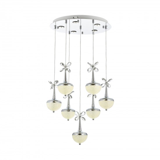 Avonni AV-5266-7KT Krom Kaplama Modern Avize LED Metal Cam 50cm Avonni AV-5266-7KT Krom Kaplama Modern Avize LED Metal Cam 50cm