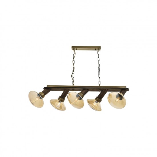 Avonni AV-60051-5EY Eskitme Kaplama Modern Avize E14 Metal Ahşap Cam 90x27cm Avonni AV-60051-5EY Eskitme Kaplama Modern Avize E14 Metal Ahşap Cam 90x27cm