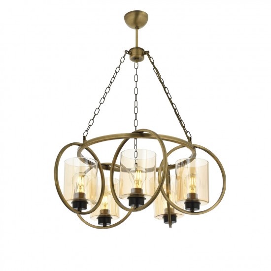 Avonni AV-60052-5E Eskitme Kaplama Modern Avize E27 Metal Cam 56cm Avonni AV-60052-5E Eskitme Kaplama Modern Avize E27 Metal Cam 56cm