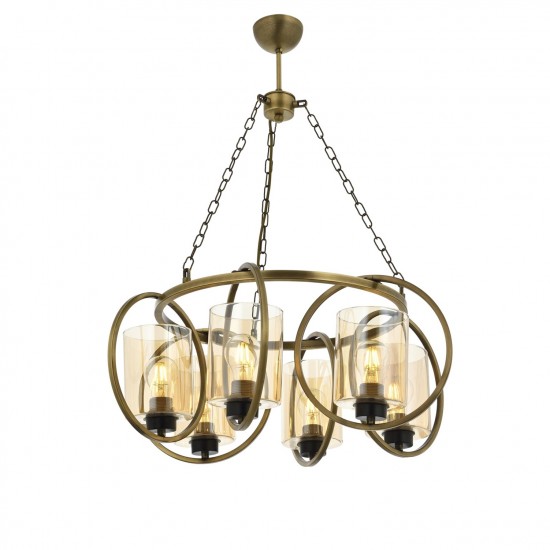 Avonni AV-60052-6E Eskitme Kaplama Modern Avize E27 Metal Cam 56cm Avonni AV-60052-6E Eskitme Kaplama Modern Avize E27 Metal Cam 56cm