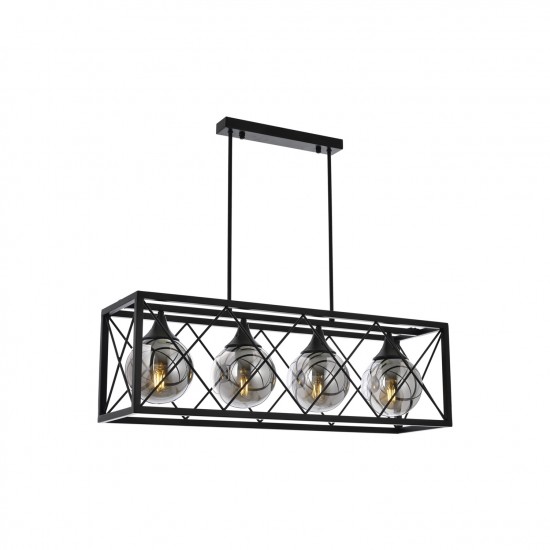 Avonni AV-1732-4Y-BSY Siyah Boyalı Modern Avize Avonni AV-1732-4Y-BSY Siyah Boyalı Modern Avize