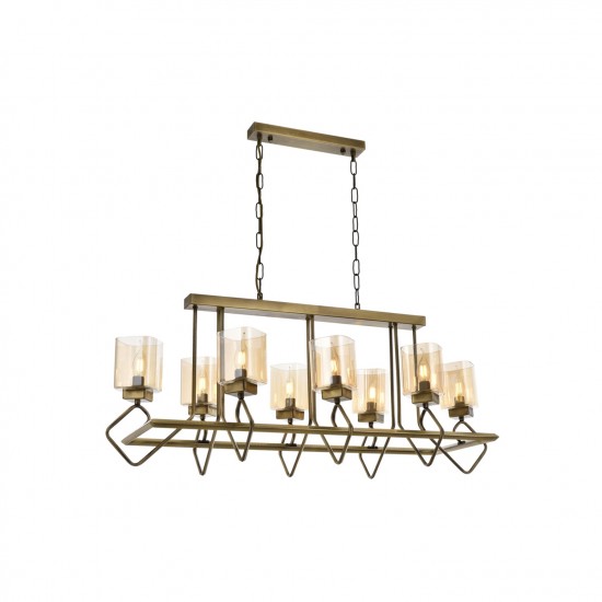Avonni AV-60135-8E-YM Eskitme Kaplama Modern Avize E14 Metal Cam 105x40cm Avonni AV-60135-8E-YM Eskitme Kaplama Modern Avize E14 Metal Cam 105x40cm
