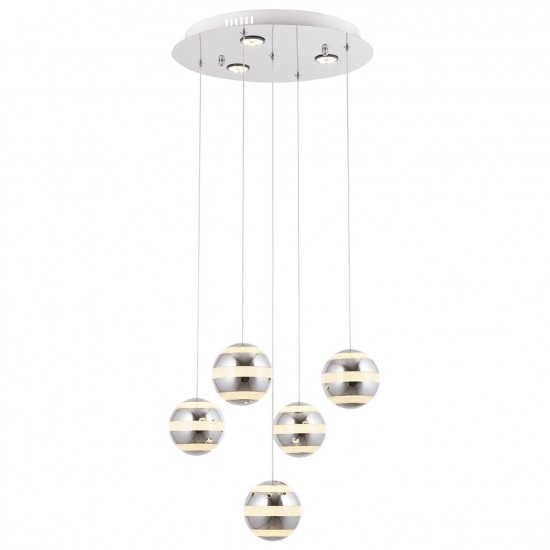 Avonni AV-1752-5KT Krom Kaplama Modern Avize Avonni AV-1752-5KT Krom Kaplama Modern Avize