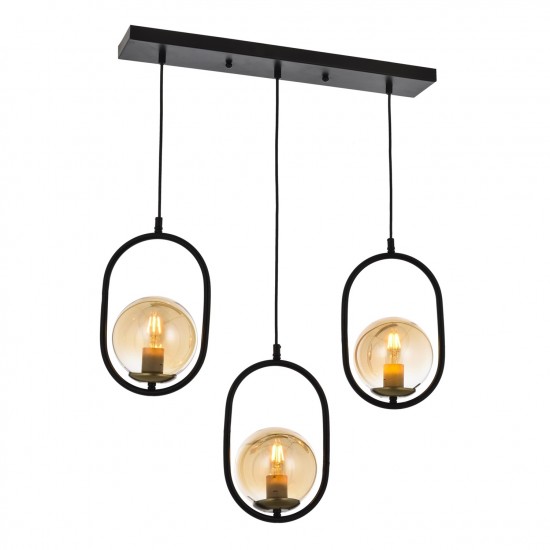 Avonni AV-4275-3Y-BSY Siyah Boyalı Modern Avize Avonni AV-4275-3Y-BSY Siyah Boyalı Modern Avize