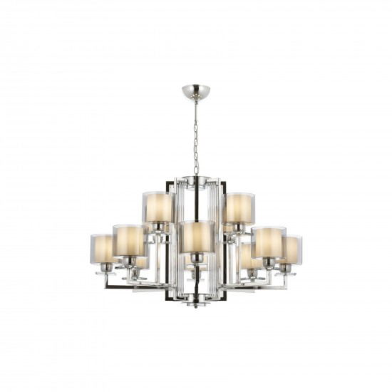Avonni AV-60190-12K Krom Kaplama Modern Avize E27 Metal Cam 105cm Avonni AV-60190-12K Krom Kaplama Modern Avize E27 Metal Cam 105cm