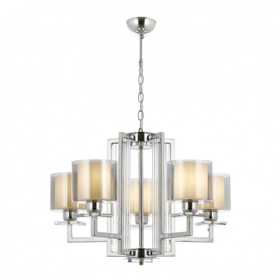 Avonni AV-60190-5K Krom Kaplama Modern Avize E27 Metal Cam 70cm Avonni AV-60190-5K Krom Kaplama Modern Avize E27 Metal Cam 70cm
