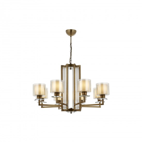 Avonni AV-60190-8E Eskitme Kaplama Modern Avize E27 Metal Cam 80cm Avonni AV-60190-8E Eskitme Kaplama Modern Avize E27 Metal Cam 80cm