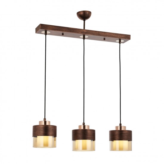 Avonni AV-4288-3Y-CPR Bakır Patina Boyalı Modern Avize Avonni AV-4288-3Y-CPR Bakır Patina Boyalı Modern Avize