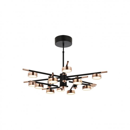 Avonni AV-1816-12CPR Bakır/Siyah Boyalı Modern Avize Avonni AV-1816-12CPR Bakır/Siyah Boyalı Modern Avize