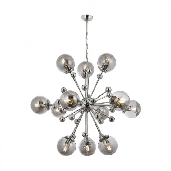 Avonni AV-60248-12K Krom Kaplama Modern Avize E14 Metal Cam 70cm Avonni AV-60248-12K Krom Kaplama Modern Avize E14 Metal Cam 70cm