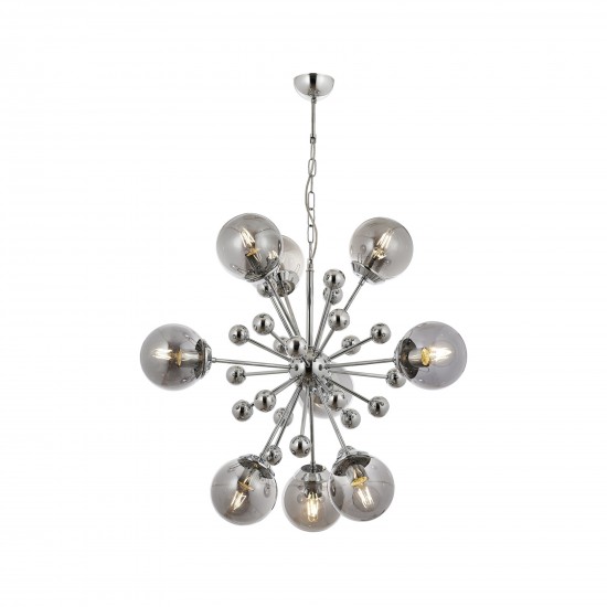 Avonni AV-60248-9K Krom Kaplama Modern Avize E14 Metal Cam 60cm Avonni AV-60248-9K Krom Kaplama Modern Avize E14 Metal Cam 60cm