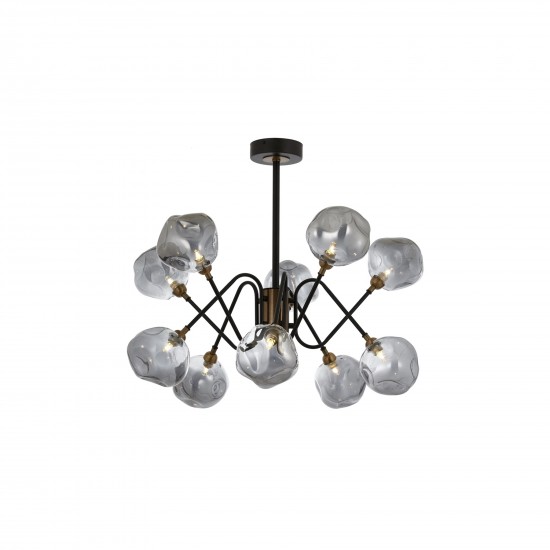 Avonni AV-60260-10BSY Siyah Boyalı Modern Avize G9 Metal Cam 70cm Avonni AV-60260-10BSY Siyah Boyalı Modern Avize G9 Metal Cam 70cm