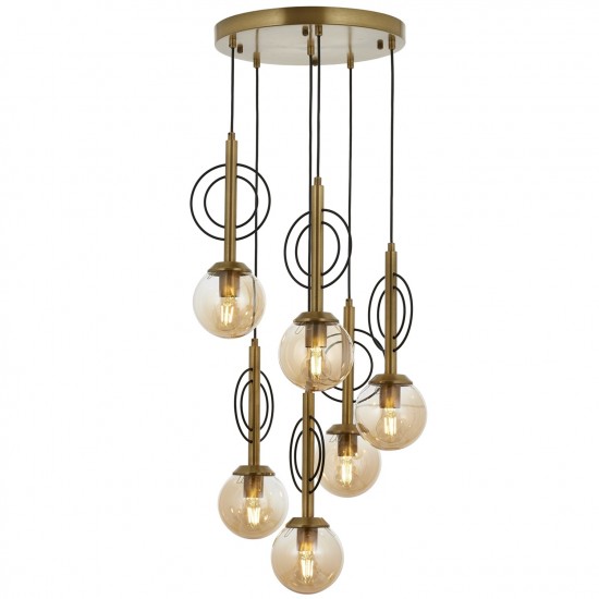 Avonni AV-60263-6ET Eskitme Kaplama Modern Avize E27 Metal Cam 40cm Avonni AV-60263-6ET Eskitme Kaplama Modern Avize E27 Metal Cam 40cm