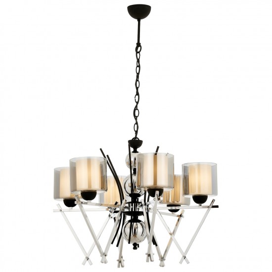 Avonni AV-60289-6K Krom Kaplama Modern Avize E27 Metal Cam 66cm Avonni AV-60289-6K Krom Kaplama Modern Avize E27 Metal Cam 66cm